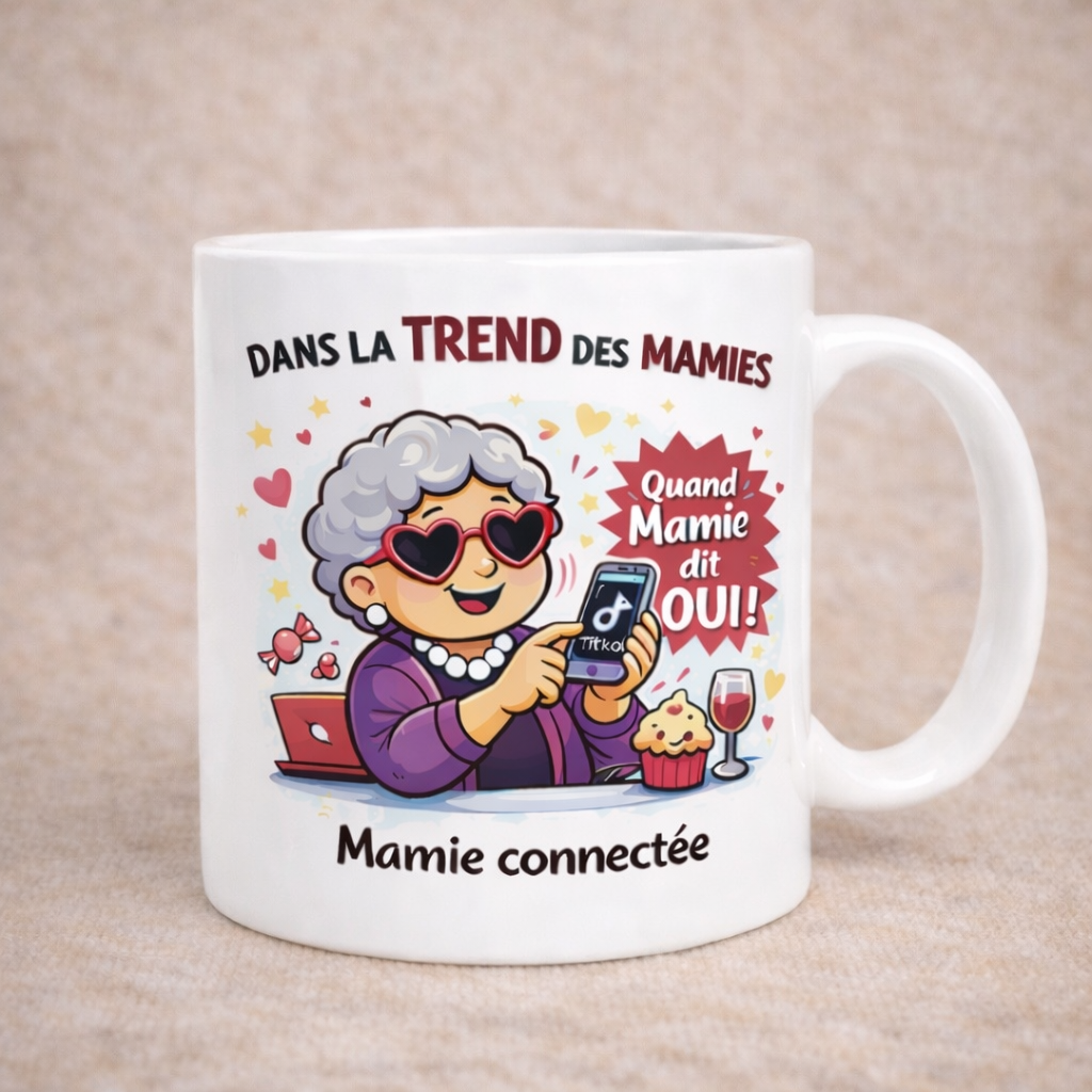 Mug Spécial "Mamie connectée"- Personnalisable