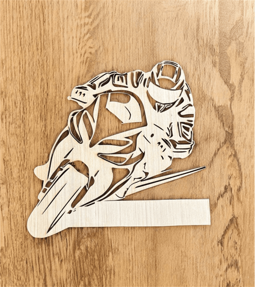 Accroche murale en bois en forme de moto, personnalisable, fabrication artisanale pour décoration murale