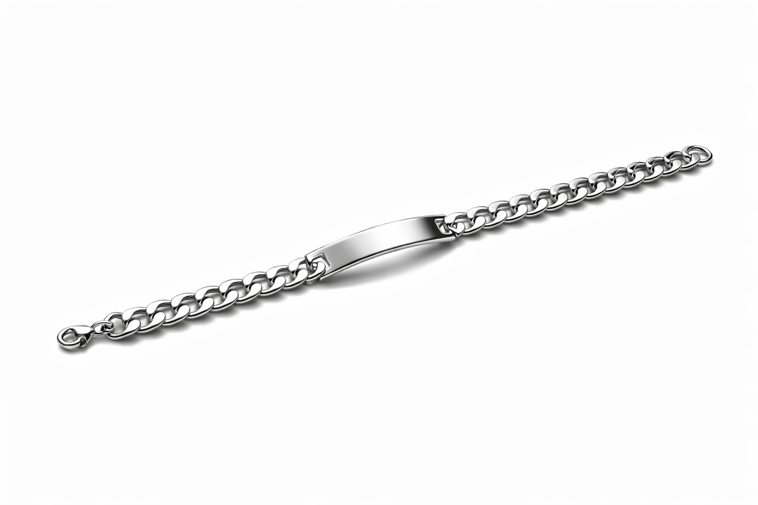 Bracelet gourmette en acier inoxydable argenté, personnalisable, parfait comme cadeau unique