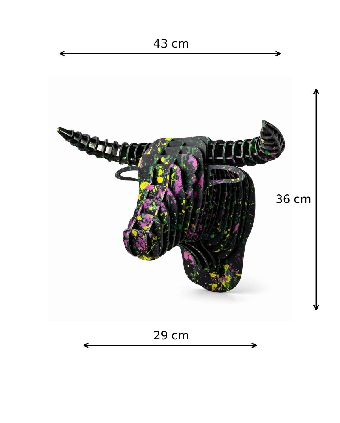 Tête de Taureau 3D en Bois — Sculpture Murale Artistique