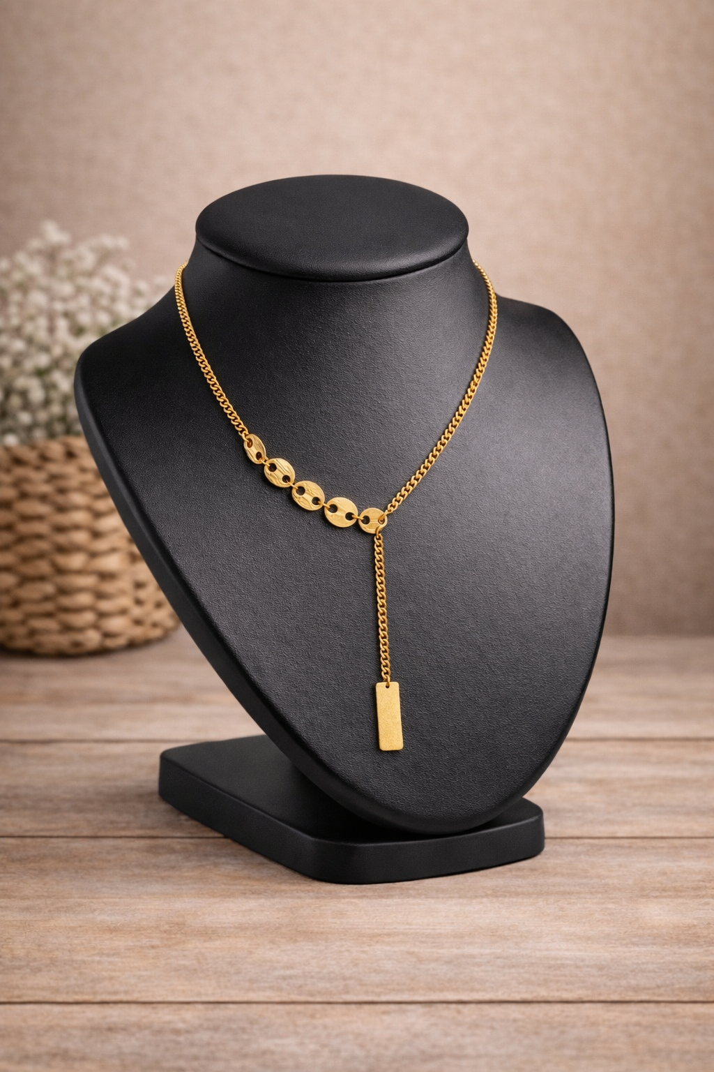 Collier avec pendentif personnalisable, design élégant et original.