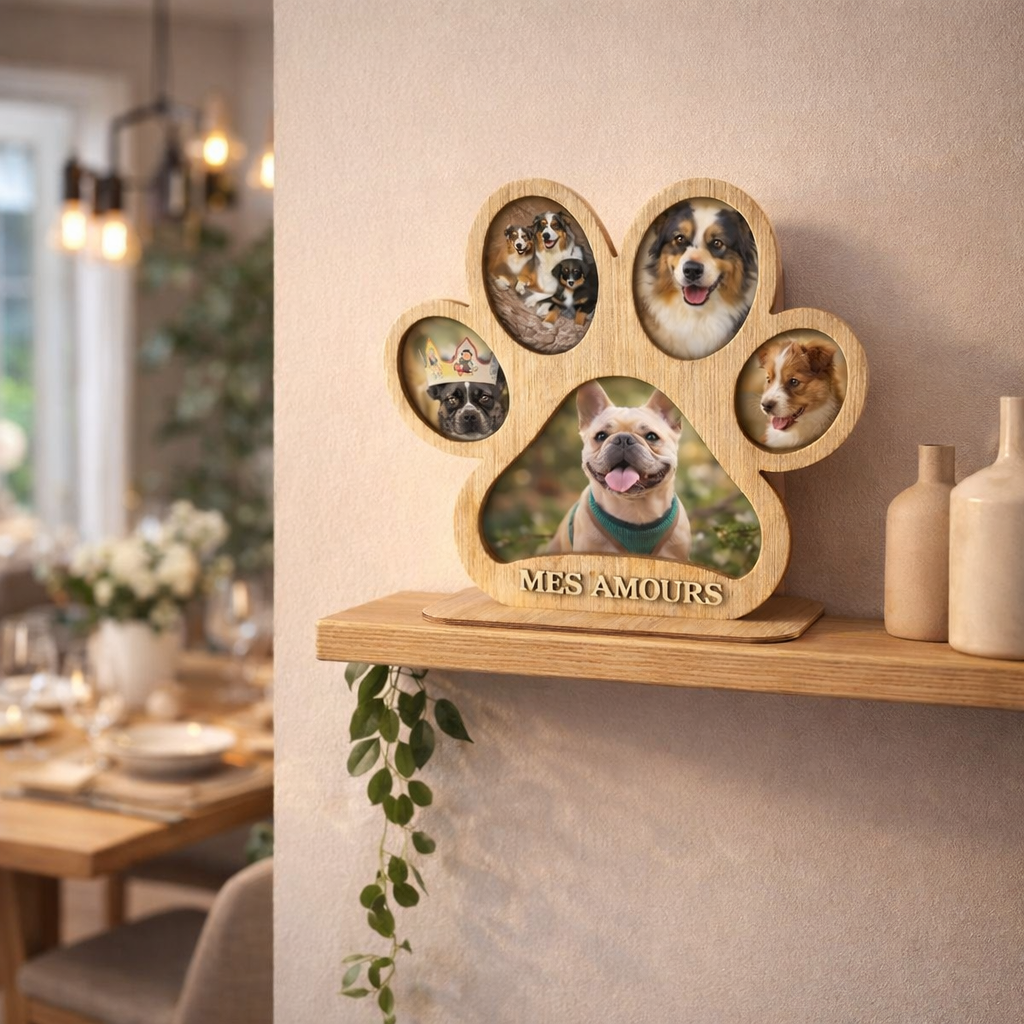 Cadre Photo Patte chien chat- Personnalisable