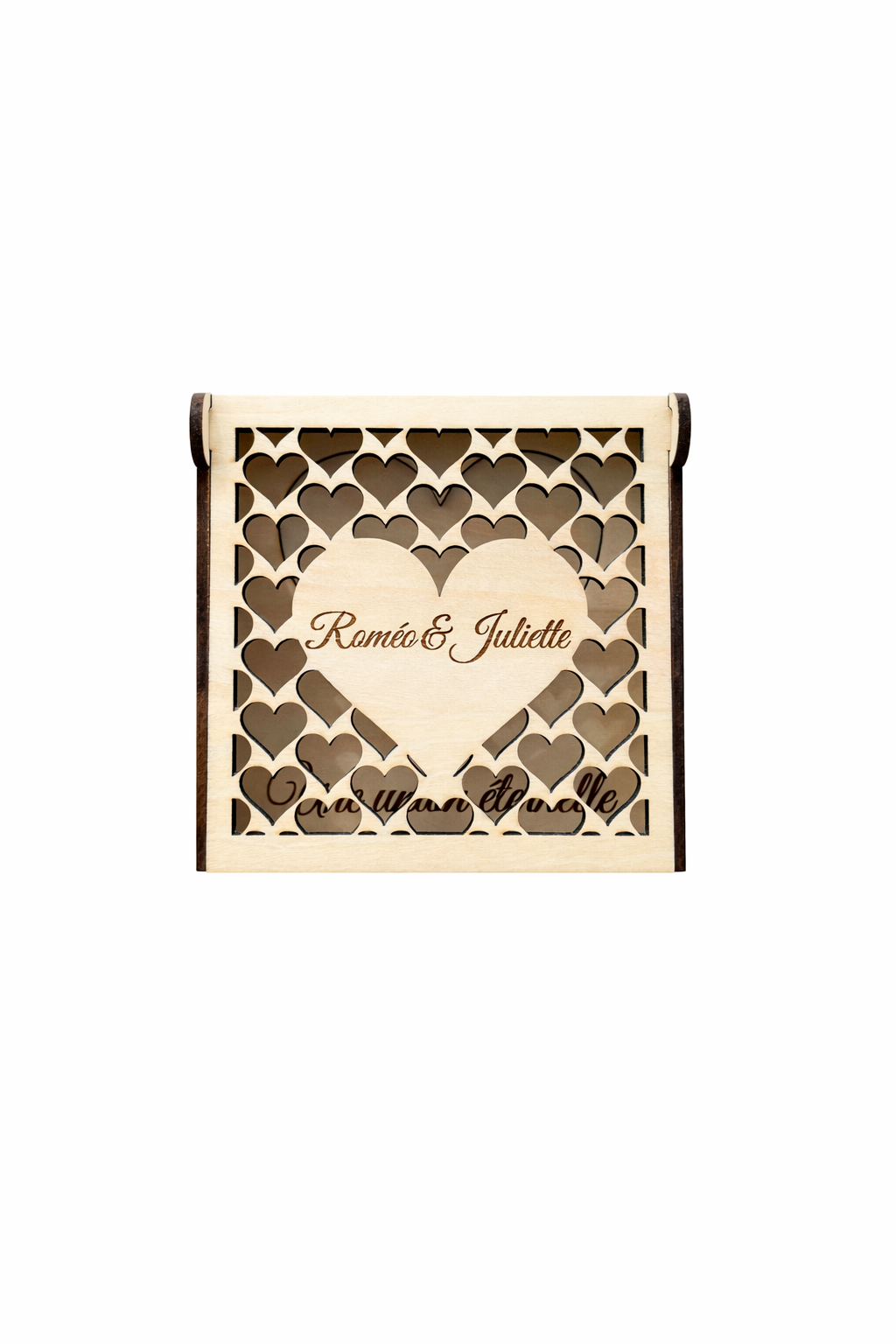 Boîte à alliances personnalisable avec gravure prénom et date mariage