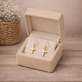 Boucles d’oreilles croix dorées en acier inoxydable 