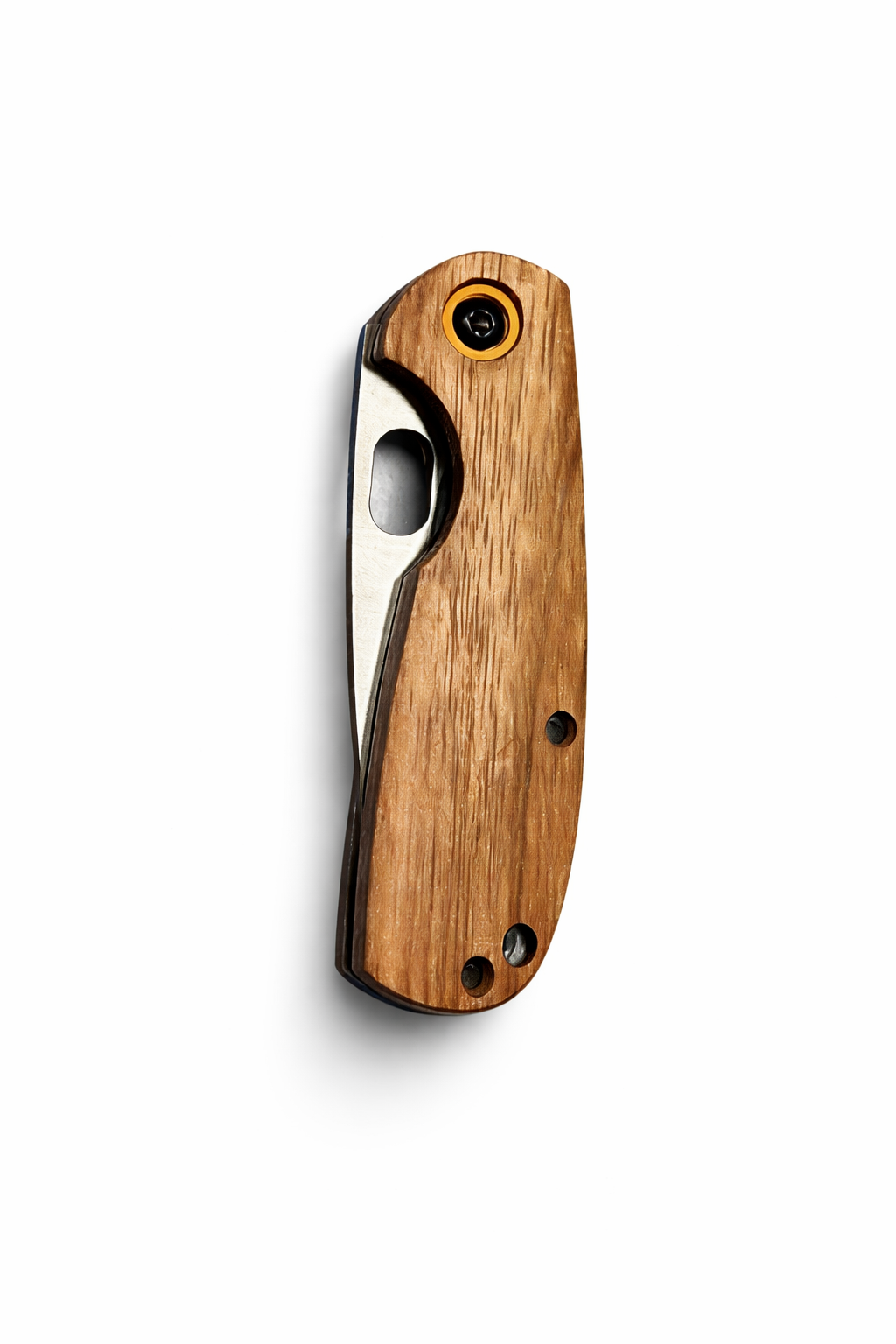 Couteau pliant avec manche en bois et lame en acier personnalisable 