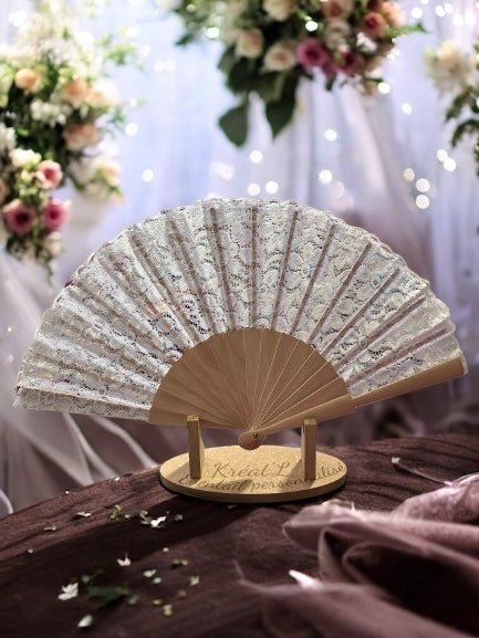  Éventail blanc personnalisable, accessoire élégant et raffiné pour mariage, cérémonie ou photos de mariage